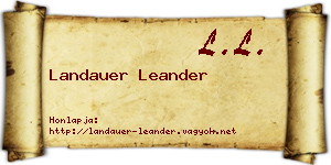 Landauer Leander névjegykártya